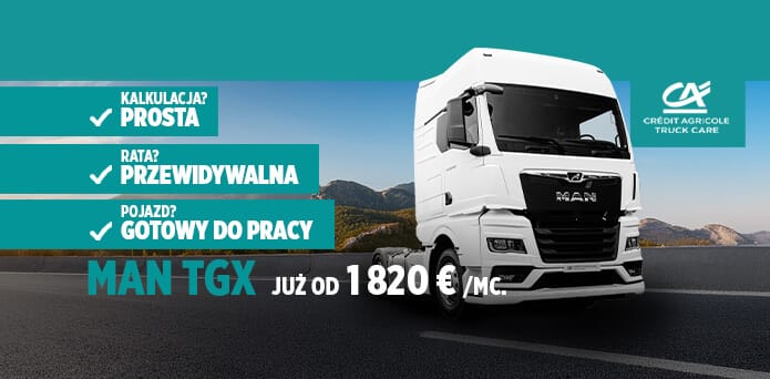 Nowy MAN TGX w wynajmie już od 1 820 € netto/mies.