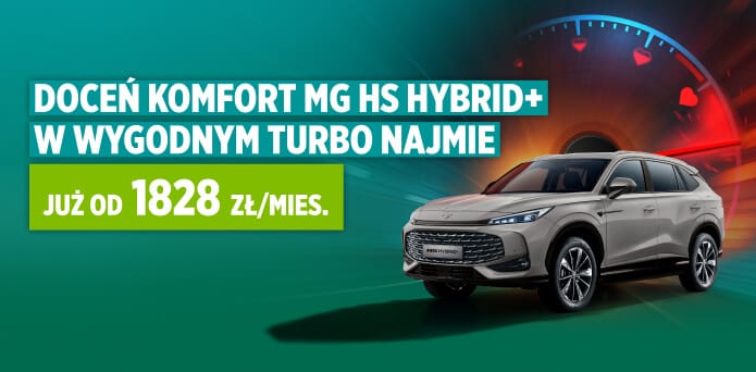Oszczędność stylowego MG HS HYBRID+ z  szeroką gamą usług turbo najmu – idealne dla biznesu 