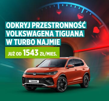 Funkcjonalny Volkswagen Tiguan ze skrzynią biegów DSG – zmiana biegów nieodczuwalna jak rata turbo najmu