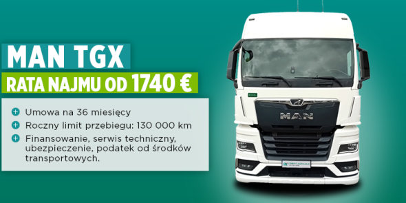 Wynajmij ciągnik siodłowy MAN TGX już od 1 740 € / mies.