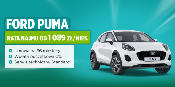 Ford Puma Titanum z serwisem w cenie najmu od 1 089 zł/mies.