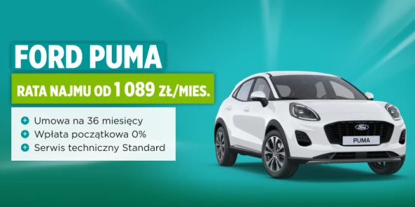 Ford Puma Titanum z serwisem w cenie najmu od 1 089 zł/mies.