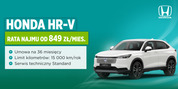 Honda HR-V Elegance w najmie od 849 zł/mies.