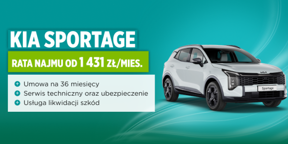Kia Sportage z ubezpieczeniem i serwisem technicznym od 1 431 zł/mies.