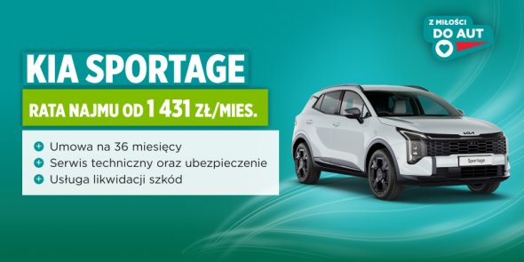 Kia Sportage z ubezpieczeniem i serwisem technicznym od 1 431 zł/mies.