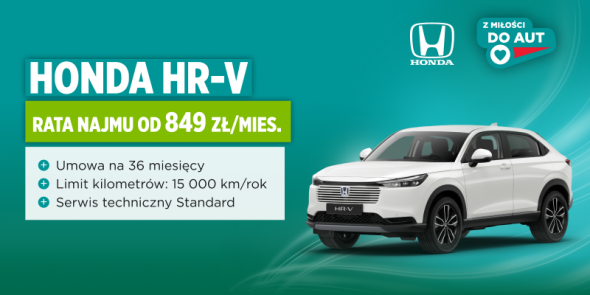 Honda HR-V Elegance w najmie od 849 zł/mies.