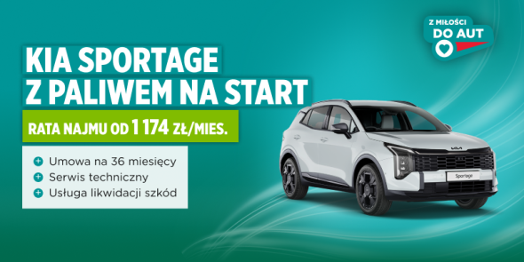 Kia Sportage z pełnym bakiem paliwa na start od 1 174 zł/mies.