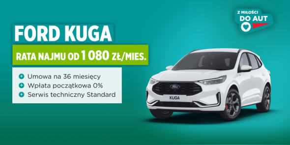 Ford Kuga bez wpłaty własnej od 1 080 zł/mies.